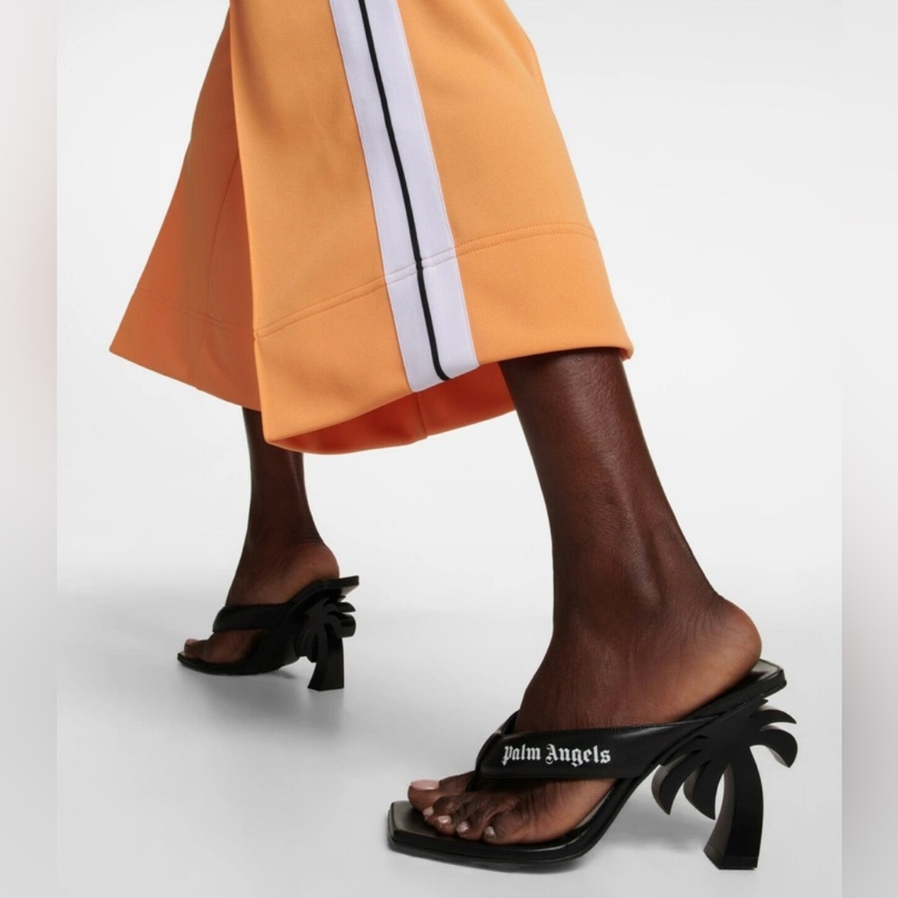 NIB [Palm Angels] Palm Beach Sandal Heels In Black w/ White Women’s EU 38 / US 7 - Picture 4 of 16